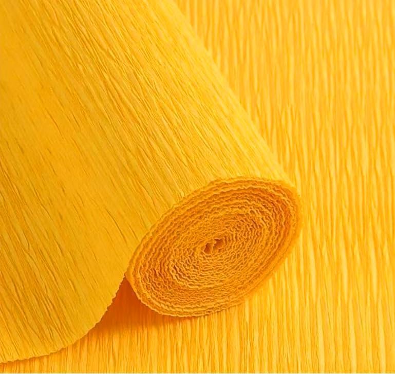 LCREATE LCREATE LCREATE Crepe Paper Roll 8.2ft Long 17 Inch Wide for Wedding Ceremony Various Large Festivals Decoration (Apricot Yellow) - Image 1